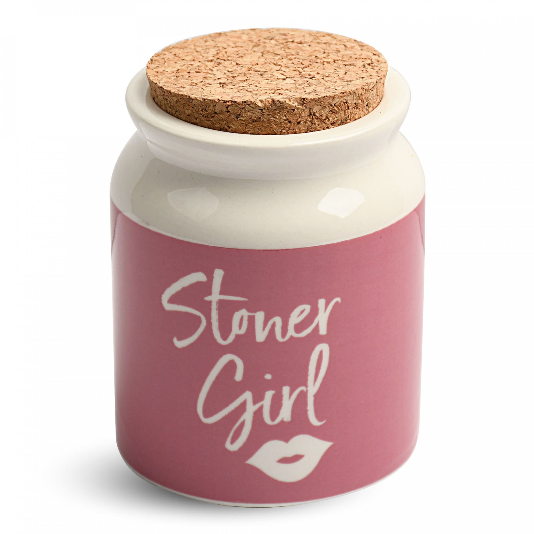 Stoner Girl Ceramic Stash Jar - Pink