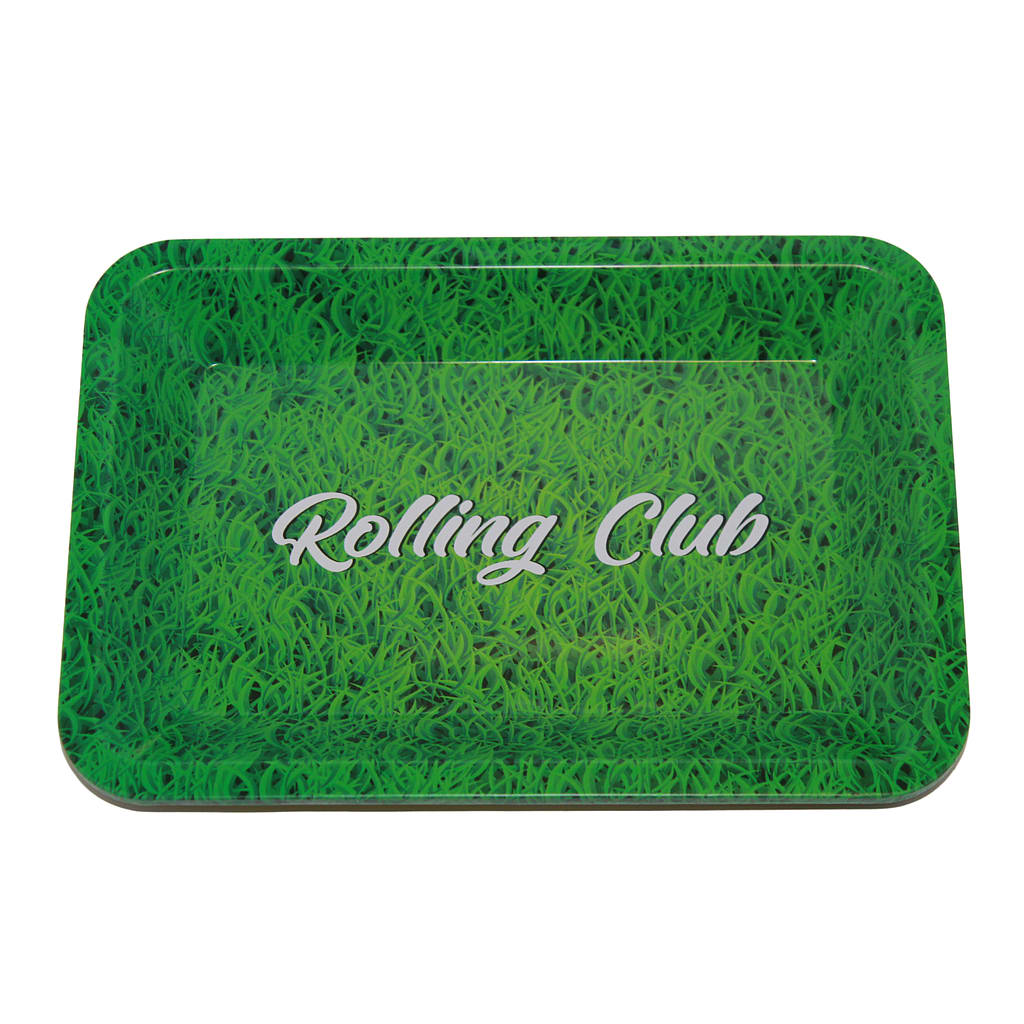 Rolling Club Metal Ashtray - Small - Grass Rectangle