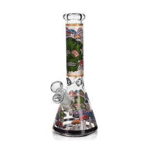 10" 5mm Arsenal Mushroom Mortis Glass Bong(Black)