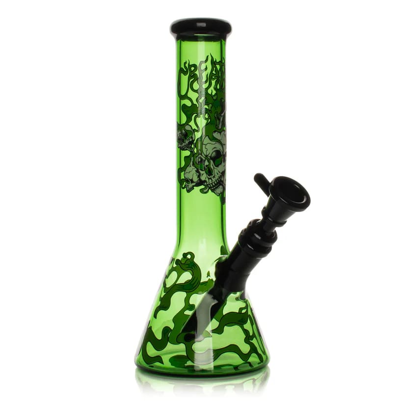 10'' Glow-in-the-Dark Smoking Skulls Water Pipe